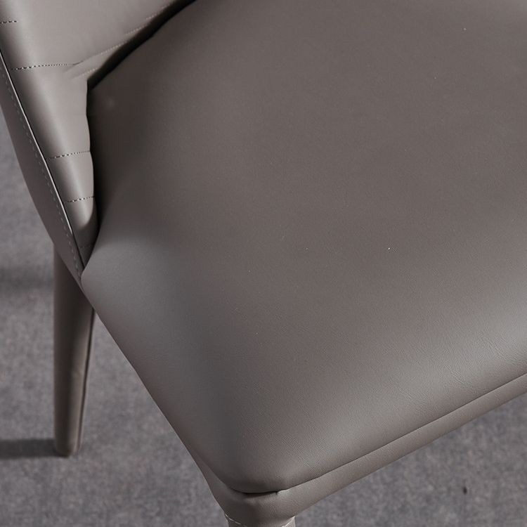 Contemporary Style Armless Solid Back Chair Leather Dining Side Chair Clearhalo 'Dining Chairs' 'Dining Tables & Seating' 'dining_chair' 'furn' 'furn_dining_chair' 'Furniture' 'furniture_dining_chair' 'Kitchen & Dining Furniture' 1200x1200_7adf4032-da0d-47c3-99ae-aa2ad675cec4