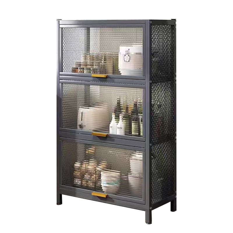 Serveur de restauration en métal et en plastique serveur de buffet noir contemporain