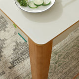 5/7 Pieces Glass Top Solid Wood Frame 4 Legs Dining Set for Home