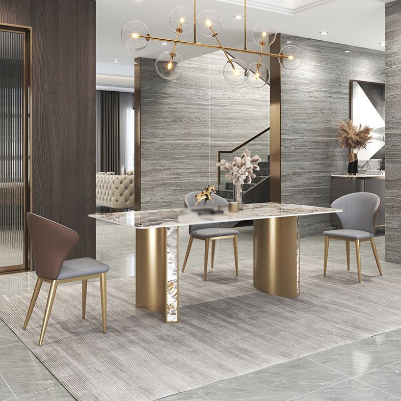 Luxury 1/3/4/5/7 Pieces Dining Set Sintered Stone Top Dining Table with Leather Chairs Clearhalo 'Dining Room Sets' 'Dining Tables & Seating' 'dining_room_set' 'furn' 'furn_dining_room_set' 'Furniture' 'furniture_dining_room_set' 'Kitchen & Dining Furniture' 1200x1200_7ae23c9e-912a-4353-847e-08e8ba6bf864