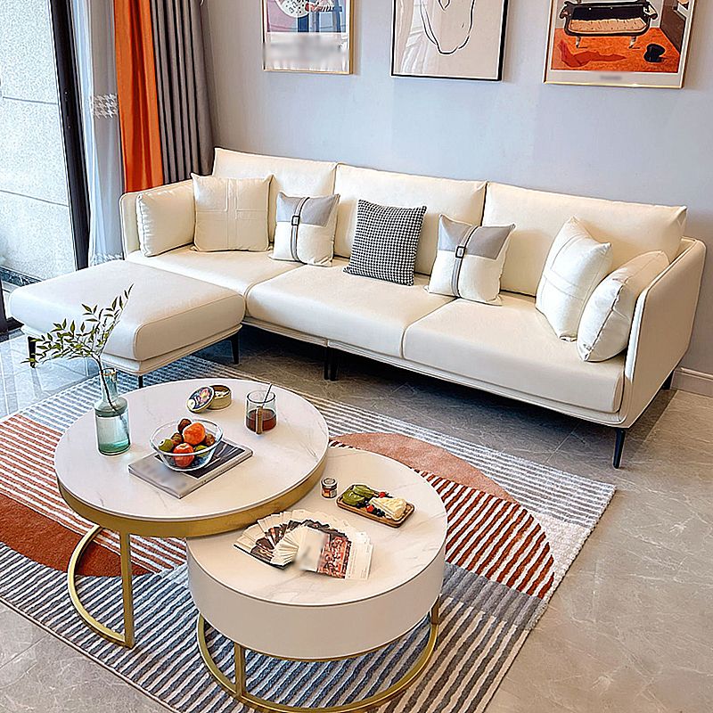 Contemporary Stain-Resistant Faux Leather Square Arm Sofa/Sectional for Living Room Clearhalo 'furn' 'furn_sectionals' 'Furniture' 'furniture_sectionals' 'Living Room Furniture' 'Sectionals' 1200x1200_7ae24c0d-69f0-4a61-8570-59f6b5822e2d