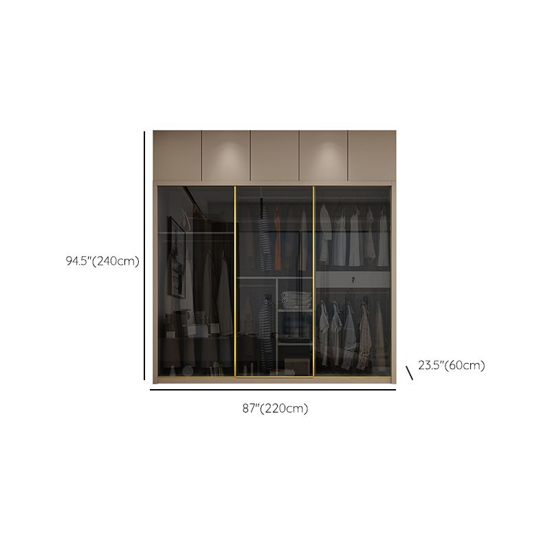 Armadio in vetro e legno armadio armadio scorrevole armadio senza luce