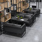 Industrial Style Sintered Stone Dinner Room Kitchen Table Black Table with Black Frame Clearhalo ' dining_table' 'Dining Tables & Seating' 'Dining Tables' 'furn' 'furn_dining_table' 'Furniture' 'furniture_dining_table' 'Kitchen & Dining Furniture' 'kitchen&dining_furn' 'kitchen' 'kitchen_dining_table' 1200x1200_7ae51a8a-fc14-4611-b328-7df75febb931