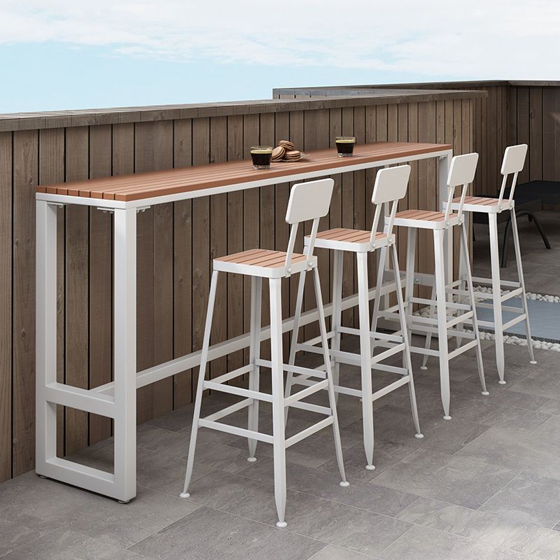 1/2/5 Pieces Modern Bar Table Set Rectangle Plastic Wood Counter Table with High Stools Clearhalo 'Bar Furniture' 'furn' 'furn_home_bar_bar_sets' 'Furniture' 'Home Bars & Bar Sets' 'home_bar_bar_sets' 'Kitchen & Dining Furniture' 1200x1200_7ae52236-ea08-4720-8e69-352a3ac380f2