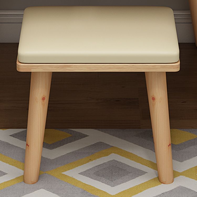 Tocador escandinavo con espejo y cajón de madera sólida