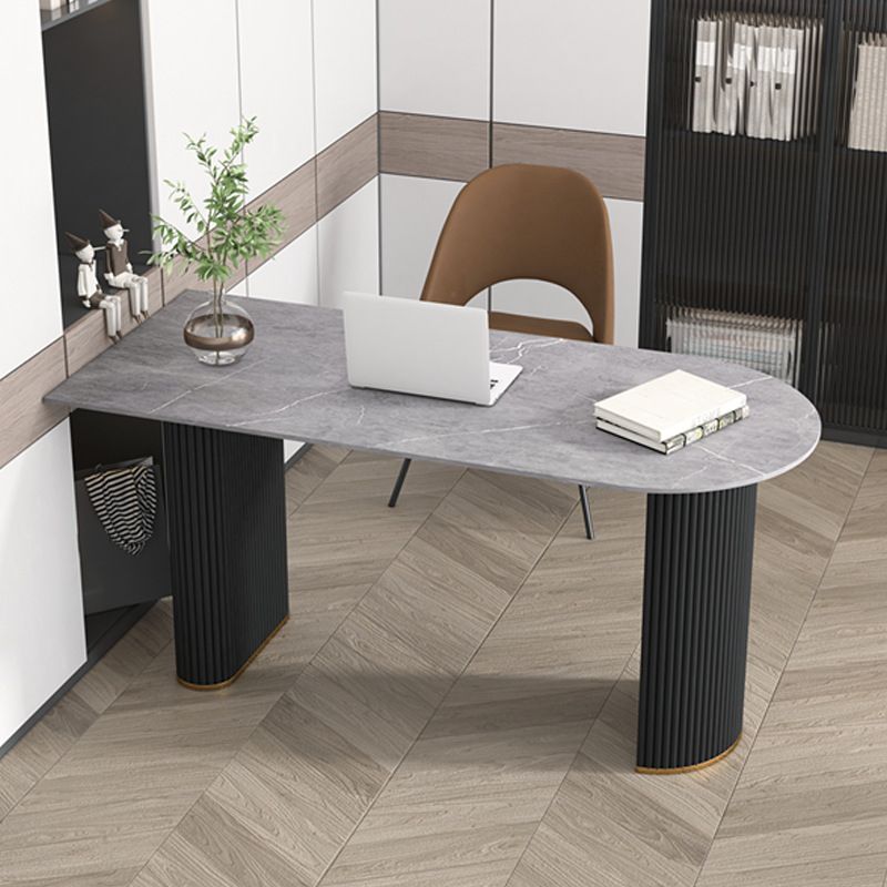 Contemporary Oval Marble Office Desk for Home or Office Writing Desk Clearhalo 'furn' 'furn_office_desk' 'Furniture' 'Office Desks' 'Office Furniture' 'office_desk' 1200x1200_7ae79655-81d2-49f1-8ea7-e56f2c9b4047