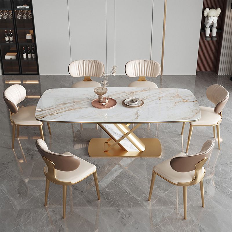 Glam Open Back Dining Chair Gold Legs Dining Room Side Chair Clearhalo 'Dining Chairs' 'Dining Tables & Seating' 'dining_chair' 'furn' 'furn_dining_chair' 'Furniture' 'Kitchen & Dining Furniture' 1200x1200_7ae84d85-ecdf-40bd-8db7-dbb2d6c78dce
