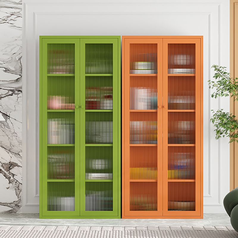 Modern Metal Bookcase Standard Closed Back Shelf with Rectangular Shelves