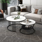 Contemporary Coffee Table Set Round White 2-Piece Coffee Cocktail Table Clearhalo 'Coffee & Accent Tables' 'Coffee Tables' 'coffee_tables' 'furn' 'furn_coffee_tables' 'Furniture' 'Living Room Furniture' 1200x1200_7ae9142f-3802-47e6-9c4d-73cff96a619f