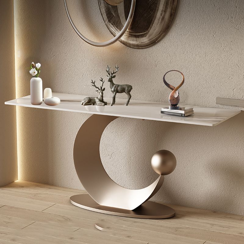 Tavolo console contemporanea a forma di rettangolo tavolo di divano in pietra in oro/nero