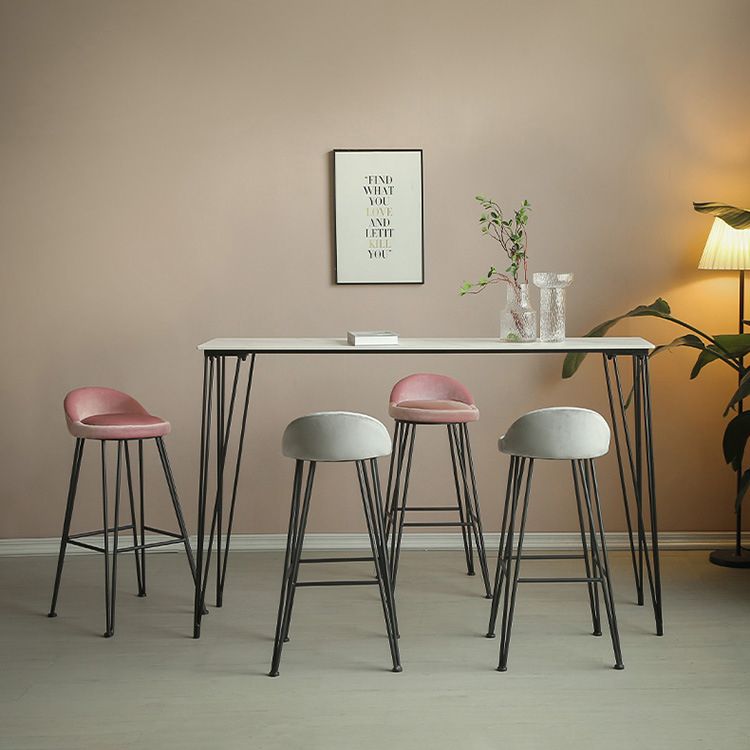 Stone Bar Dining Table Industrial Bar Dining Table with 4 Black Legs Clearhalo 'Bar Furniture' 'Bar Tables' 'bar_tables' 'furn' 'furn_bar_tables' 'Furniture' 'furniture_bar_tables' 'Kitchen & Dining Furniture' 1200x1200_7aea0d3f-f5da-4f92-a045-7103310c2a6a