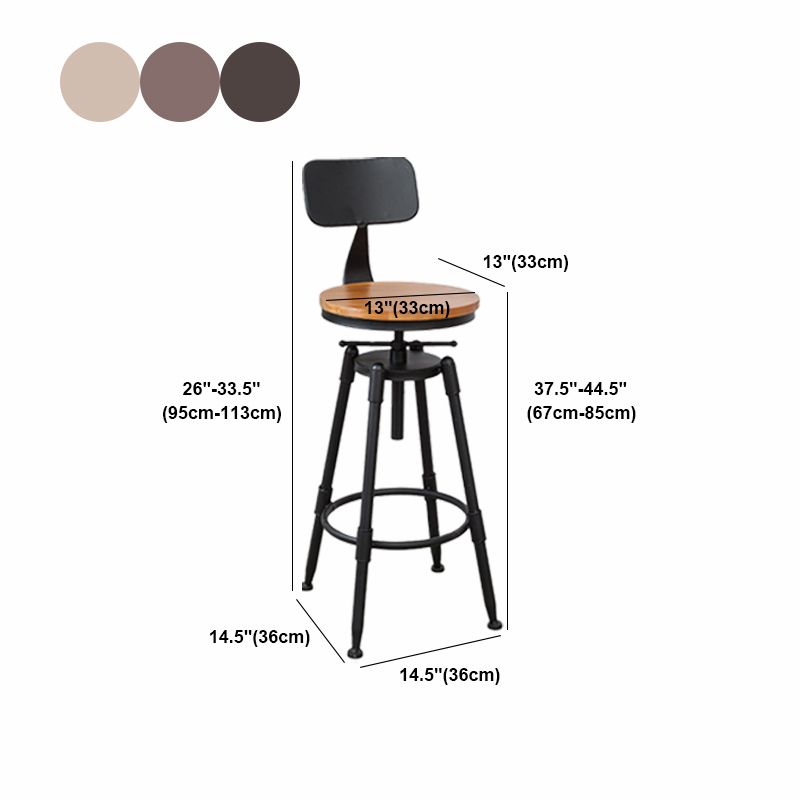 Modern Armless Rotatable Counter Stool Iron Cafe Bar Stool with Seat and Pedal Clearhalo 'Bar Furniture' 'Bar Stools' 'bar_stools' 'furn' 'furn_bar_stools' 'Furniture' 'Kitchen & Dining Furniture' 1200x1200_7aea5284-9884-4257-b027-b4eff13abb1b