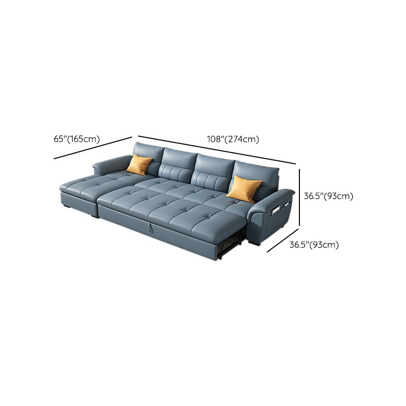 Stainless Steel Blue Genuine Leather Living Room Flared Arm Sofa Clearhalo 'furn' 'furn_sofas' 'Furniture' 'Living Room Furniture' 'Sofa' 'sofas' 1200x1200_7aeac8ae-bf07-4961-8000-f17fcef2e708