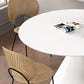 Contemporary Pedestal Dining Table Round Stone Furniture for Dining Room