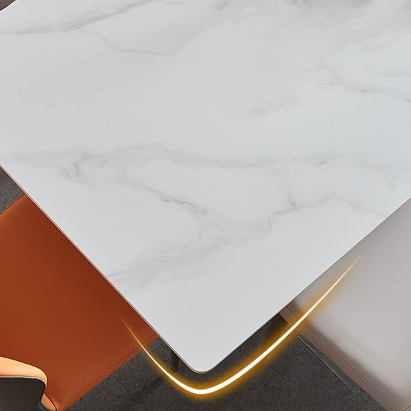 Traditional Luxury Dining Table White Sintered Stone Table with Rose Gold Frame Clearhalo ' dining_table' 'Dining Tables & Seating' 'Dining Tables' 'furn' 'furn_dining_table' 'Furniture' 'furniture_dining_table' 'Kitchen & Dining Furniture' 'kitchen&dining_furn' 'kitchen' 'kitchen_dining_table' 1200x1200_7aeb8a81-8c36-40e5-a316-46b84489954b