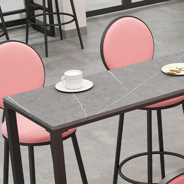 Rectangle Sintered Stone Bar Table Black and Metal Base Bar Table Clearhalo 'Bar Furniture' 'Bar Tables' 'bar_tables' 'furn' 'furn_bar_tables' 'Furniture' 'Kitchen & Dining Furniture' 1200x1200_7aebf336-4ed0-4c51-b0a2-85e20172317c