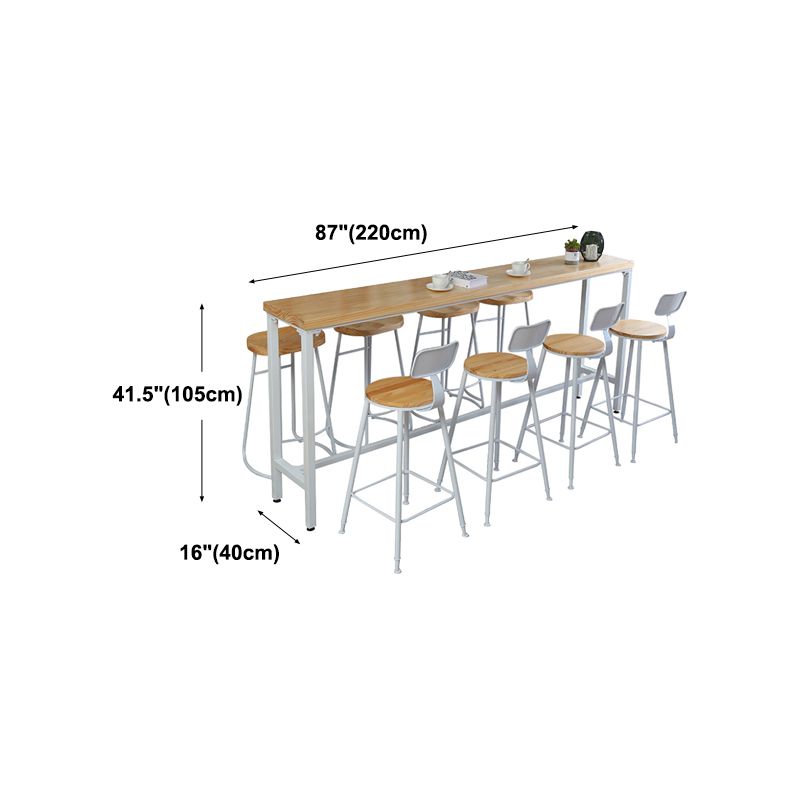 Wood Pub Table Natural Modern Footrest Trestle Pub Height Dining Table (only table) Clearhalo 'Bar Furniture' 'Bar Tables' 'bar_tables' 'Furniture' 'furniture_bar_tables' 'Kitchen & Dining Furniture' 'kitchen&dining_furn' 'kitchen' 1200x1200_7aeca24b-35de-4148-b12a-df406d56ff67