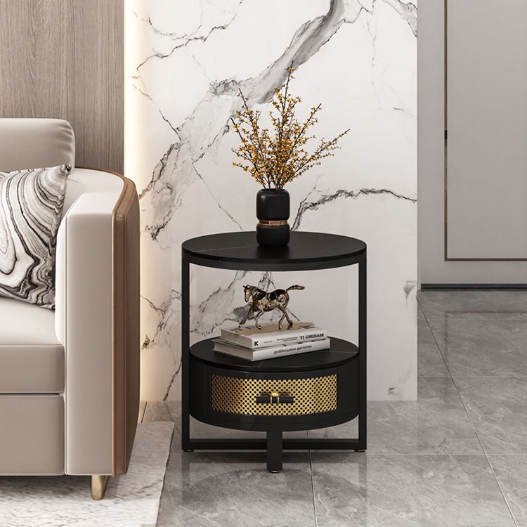 Stone Modern Bed Nightstand 1 Shelf Open Storage Night Table Clearhalo 'Bedroom Furniture' 'furn' 'furn_night_stand' 'Furniture' 'night_stand' 'Nightstands' 1200x1200_7aed21b3-b276-4b17-814c-5b3fa2aea4fa