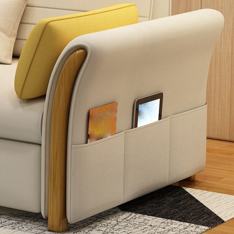 Cotton Blend and Faux Leather Convertible Sectionals Sofas with Storage in Yellow Clearhalo 'furn' 'furn_sectionals' 'Furniture' 'furniture_sectionals' 'kitchen' 'kitchen_sectionals' 'Living Room Furniture' 'Sectionals' 1200x1200_7aee7894-efc3-491a-a1a2-5305bba6a090