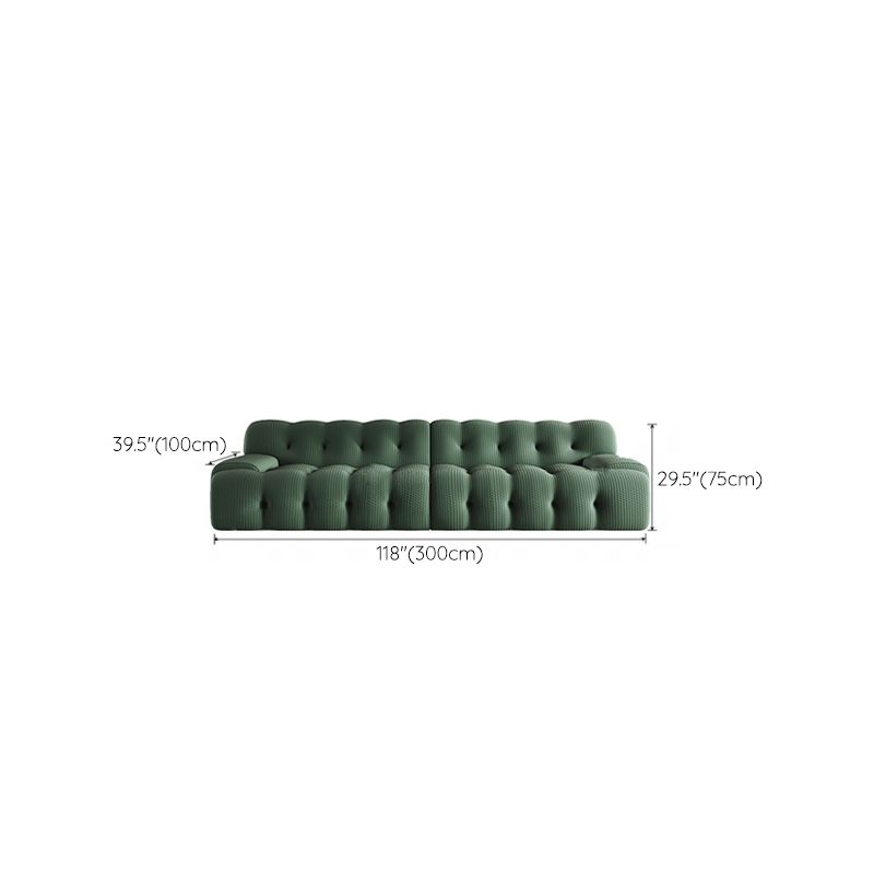 Modernistic Biscuit Back Sofa Tuxedo Arm Loveseat for Bonus Room