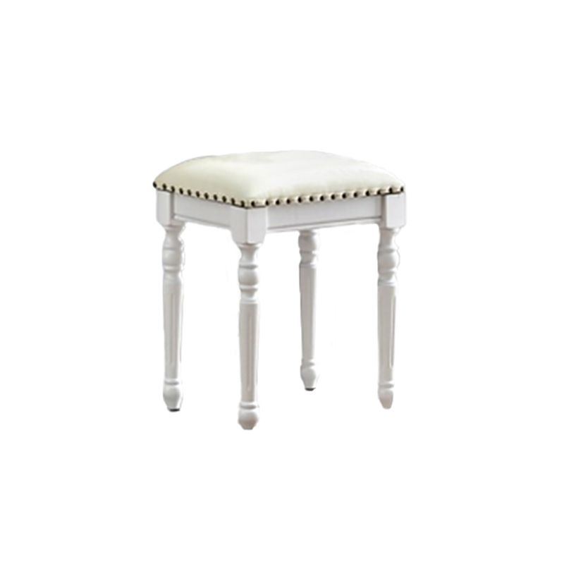 2つの収納引き出しを備えた明るい白い虚栄心ゴムウッドメイクアップバニティ、17.71 "幅