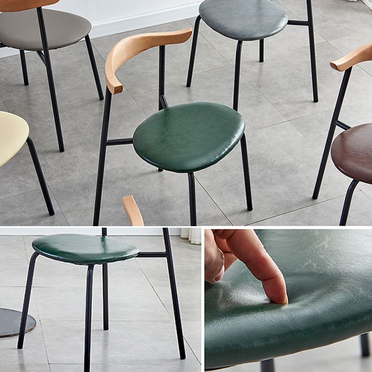 Contemporary Design Open Back Dining Side Chairs Leather Dining Chairs for Home Clearhalo ' kitchen&dining_furn' 'Dining Chairs' 'Dining Tables & Seating' 'dining_chair' 'furn' 'furn_dining_chair' 'Furniture' 'furniture_dining_chair' 'Kitchen & Dining Furniture' 'kitchen' 1200x1200_7aef41fe-6dcb-4102-a16d-100721346266