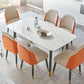 Rectangle 4 Legs Luxury Table White Tone Fixed Table of Sintered Stone Clearhalo ' dining_table' 'Dining Tables & Seating' 'Dining Tables' 'furn' 'furn_dining_table' 'Furniture' 'furniture_dining_table' 'Kitchen & Dining Furniture' 'kitchen&dining_furn' 'kitchen' 'kitchen_dining_table' 1200x1200_7aef7b34-ce59-45db-9e70-9c6290c6d184