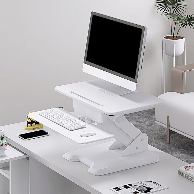 Rectangular Shaped Reversible Laptop Table Wood Writing Desk in White/Black Clearhalo 'furn' 'furn_office_desk' 'Furniture' 'Office Desks' 'Office Furniture' 'office_desk' 1200x1200_7af1404e-7509-4d85-ba1c-81365d9ce017