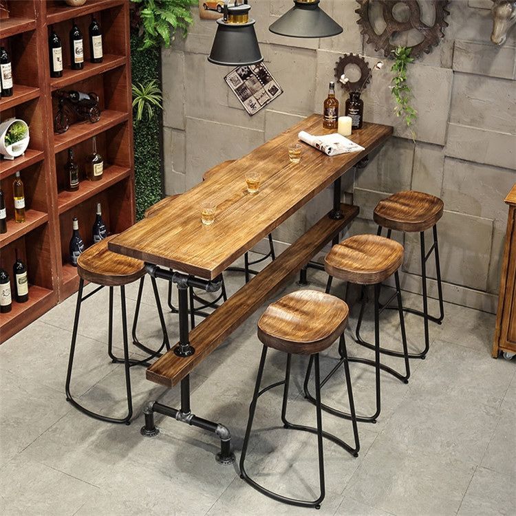 1/4 Pieces Luxurious Rectangular Pub Table Set Solid Wood Counter Table with Stools Clearhalo 'Bar Furniture' 'furn' 'furn_home_bar_bar_sets' 'Furniture' 'Home Bars & Bar Sets' 'home_bar_bar_sets' 'Kitchen & Dining Furniture' 1200x1200_7af24108-0803-4be0-a00b-a6ae7b0f078b