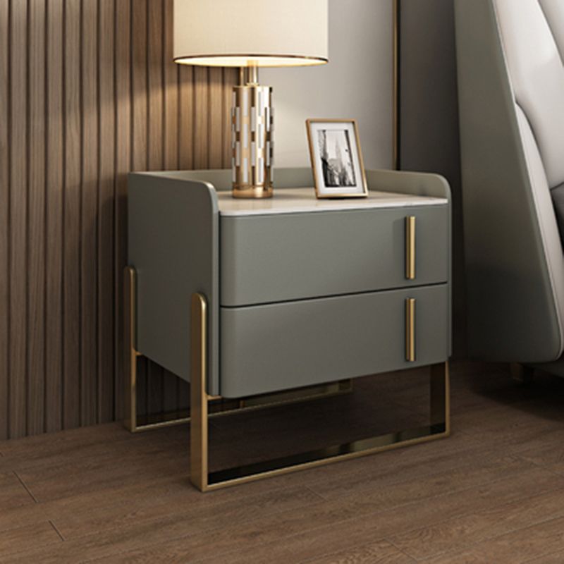 Modern Stone Top Night Stand de 19.68 "Alto 2 - Cajón Nightsand