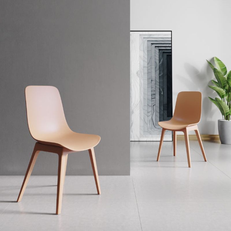 Scandinavian Armless Solid Back Chair Plastic Dining Side Chairs Clearhalo ' kitchen&dining_furn' 'Dining Chairs' 'Dining Tables & Seating' 'dining_chair' 'furn' 'furn_dining_chair' 'Furniture' 'furniture_dining_chair' 'Kitchen & Dining Furniture' 'kitchen' 1200x1200_7af2d2d9-2933-4930-81dc-b2b18870be1c