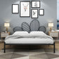 Letto a frame aperto di ferro con testiera e gambe in metallo letto glam 43.3 "h