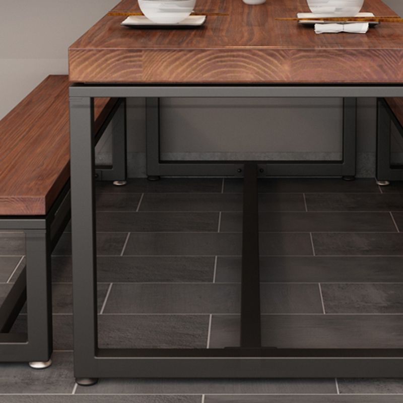 Contemporary 1/3 Pieces Furniture Rectangle Solid Wood Dining Table Set in Brown