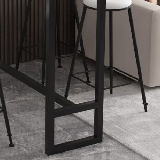 Indoor Stone and Steel Bar/Dinette Table Rectangle Industrial Trestle Bistro Bar Desk Clearhalo 'Bar Furniture' 'Bar Tables' 'bar_tables' 'furn' 'furn_bar_tables' 'Furniture' 'Kitchen & Dining Furniture' 1200x1200_7af39127-1aa1-4572-9c0c-8cb0c00e9ffc