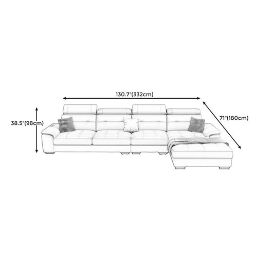 Waterproof Linen Pillow Top Arm Sofa with Adjustable Bolster Pillows and Storage Bag Clearhalo 'furn' 'furn_sectionals' 'Furniture' 'furniture_sectionals' 'kitchen' 'kitchen_sectionals' 'Living Room Furniture' 'Sectionals' 1200x1200_7af50120-5d49-49c4-9d99-483ad23c37cd