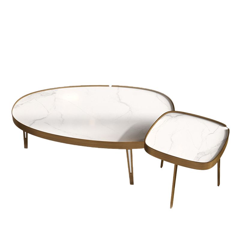 Modern Slate/metal Oval/square Coffee Table for Living Room Cocktail Table Clearhalo 'Coffee & Accent Tables' 'Coffee Tables' 'coffee_tables' 'furn' 'furn_coffee_tables' 'Furniture' 'Living Room Furniture' 1200x1200_7af69808-7d82-495b-857b-7005dd94f5e6