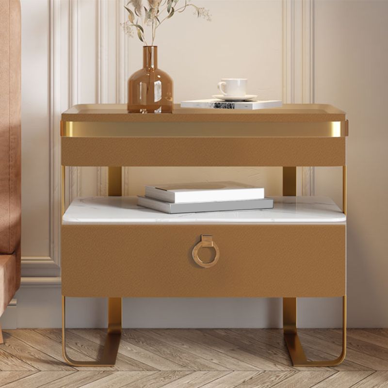 Glam 20 Inch H Nightstand Open Storage Glass Top Solid Wood Bed Nightstand with Legs Clearhalo 'Bedroom Furniture' 'furn' 'furn_night_stand' 'Furniture' 'night_stand' 'Nightstands' 1200x1200_7af9af34-a75b-4a03-beaf-d67ef3ea6f38