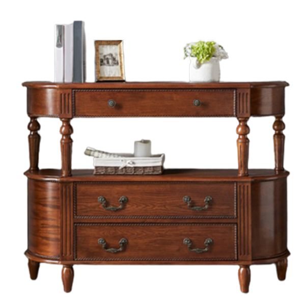 Mid-Century Modern Wood Accent Table Half Moon Console Sofa Table for Hall Clearhalo 'Console Tables' 'console_tables' 'Entry & Mudroom Furniture' 'furn' 'furn_console_tables' 'Furniture' 1200x1200_7afb988d-c91c-4c04-af15-246f804ba266