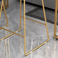 1/3 pièces Glam Gold Iron Bar Table Set White Stone Top Bistro Set avec étagère