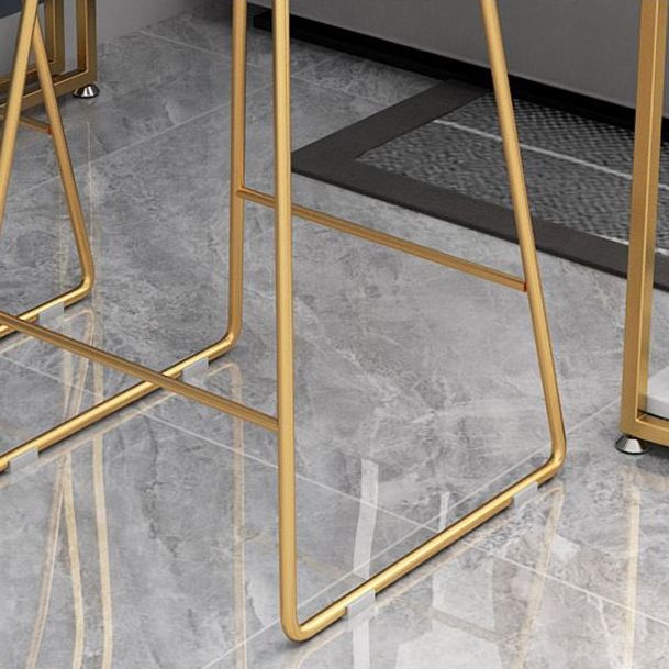 1/3 pièces Glam Gold Iron Bar Table Set White Stone Top Bistro Set avec étagère