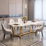 Rectángulo de comedor superior de mármol moderno Rectángulo 1/2/5/6/7 Piezas Juego de mesa de comedor