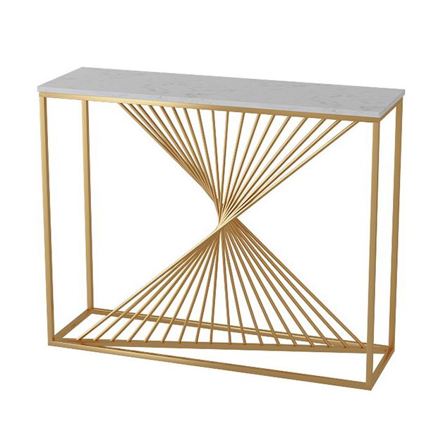 Table de la consola de 11.81 pulgadas de ancho Mesa de acento de mármol con 1 estante