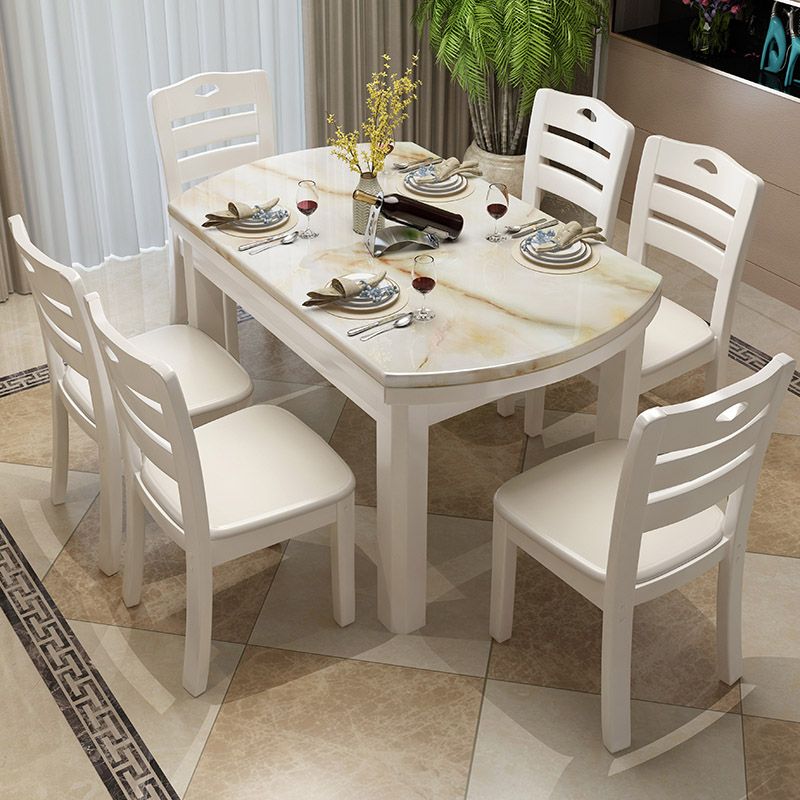 Modern Stone Round Dining Table Rubber Wood Legs for Dining Room Clearhalo 'Dining Tables & Seating' 'Dining Tables' 'dining_table' 'furn' 'furn_dining_table' 'Furniture' 'Kitchen & Dining Furniture' 1200x1200_7afcba54-9024-431a-b40a-72e7e84edbed