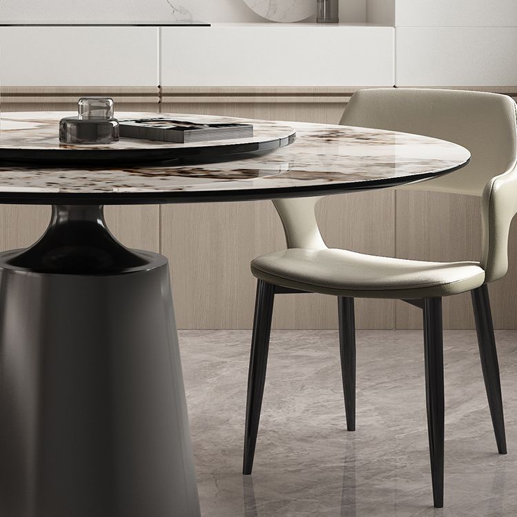Traditional Luxury Round Dining Table Sintered Stone Table with Metal Pedestal Base Clearhalo ' dining_table' 'Dining Tables & Seating' 'Dining Tables' 'furn' 'furn_dining_table' 'Furniture' 'furniture_dining_table' 'Kitchen & Dining Furniture' 'kitchen&dining_furn' 'kitchen' 'kitchen_dining_table' 1200x1200_7afe0664-5fd3-46a4-9394-57a0b59894fd