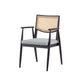 Modern Simple Arm Chair Solid Wood Base Dining Chair for Home Use