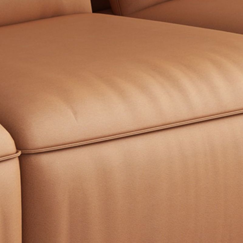Scandinavian Tan Faux Leather Straight Arm Sofa/Sectionals with Stain-Resistant Clearhalo 'furn' 'furn_sectionals' 'Furniture' 'furniture_sectionals' 'Living Room Furniture' 'Sectionals' 1200x1200_7aff4a9d-058d-4e7e-bc12-e7dd9258bba5