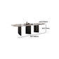 Modern Metal Base Dining Table Stone Rectangle Dining Table for Home Clearhalo 'Dining Tables & Seating' 'Dining Tables' 'dining_table' 'furn' 'furn_dining_table' 'Furniture' 'Kitchen & Dining Furniture' 1200x1200_7b02ad51-405b-49b3-b565-514f49eb8d38