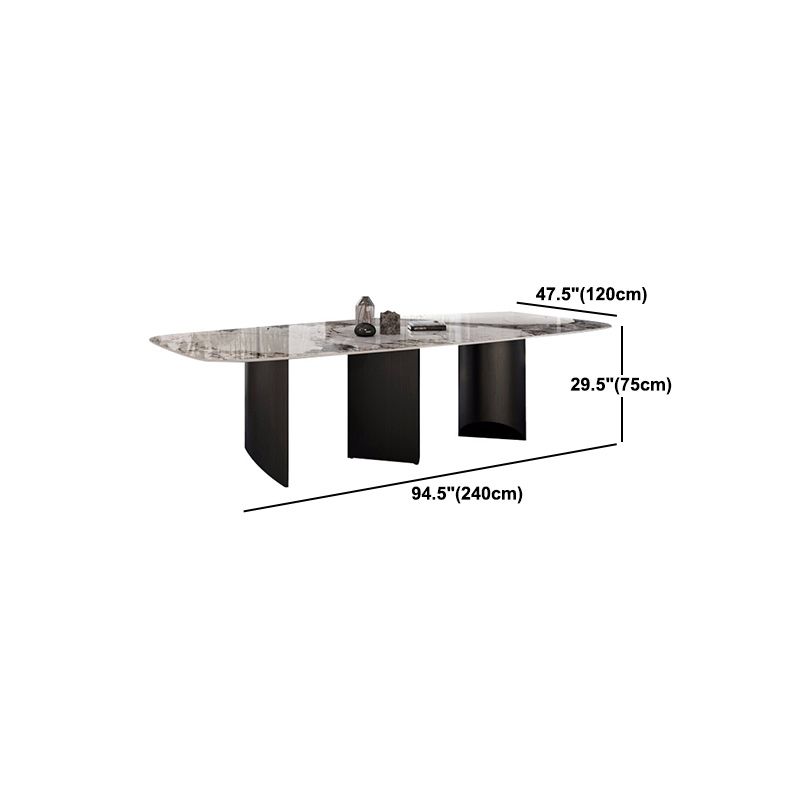 Modern Metal Base Dining Table Stone Rectangle Dining Table for Home Clearhalo 'Dining Tables & Seating' 'Dining Tables' 'dining_table' 'furn' 'furn_dining_table' 'Furniture' 'Kitchen & Dining Furniture' 1200x1200_7b02ad51-405b-49b3-b565-514f49eb8d38