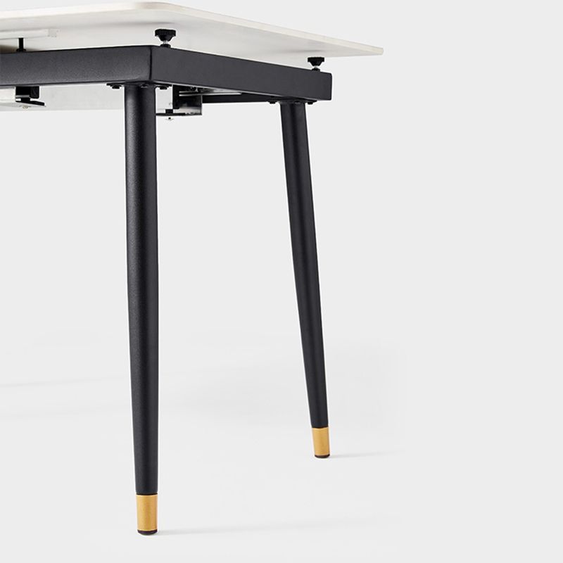 White Contemporary Rectangular and Round Easy Folding Dining Table Clearhalo 'Dining Tables & Seating' 'Dining Tables' 'dining_table' 'furn' 'furn_dining_table' 'Furniture' 'Kitchen & Dining Furniture' 1200x1200_7b0305bd-9b49-4779-9f98-14f76b0bbe01