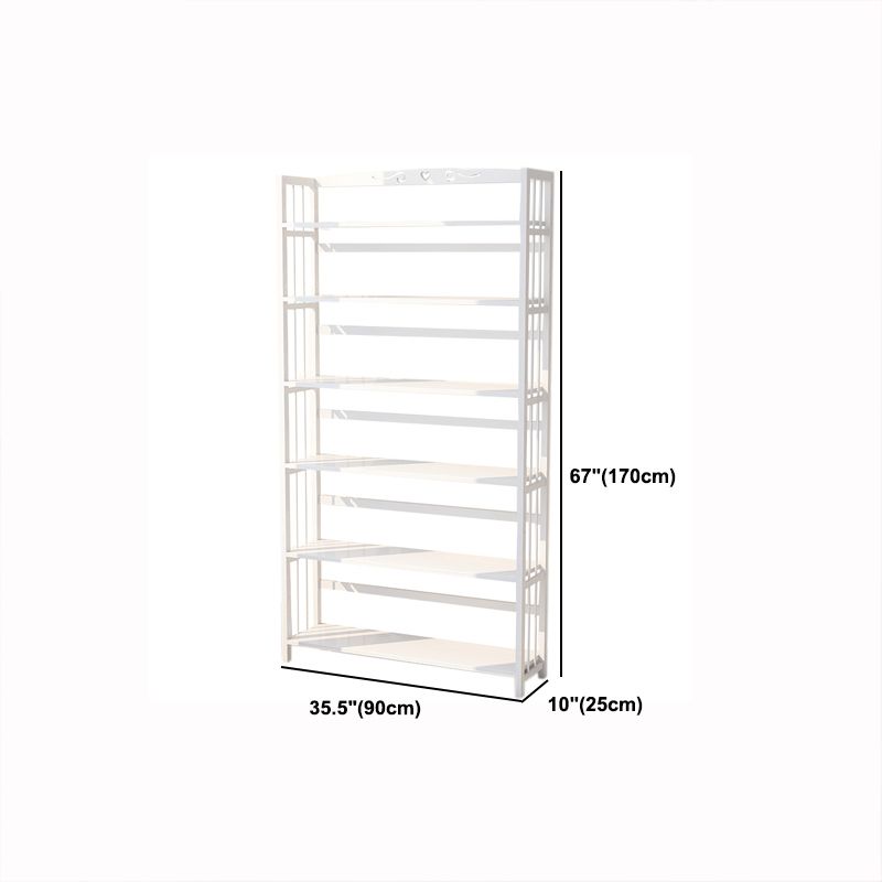 White Simple Open Back Bookshelf Adjustable Bookcase for Office